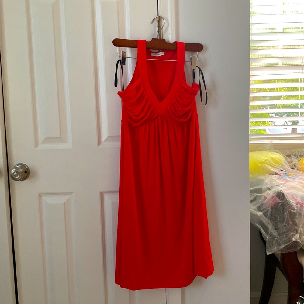 Calvin Klein halter top red dress 6